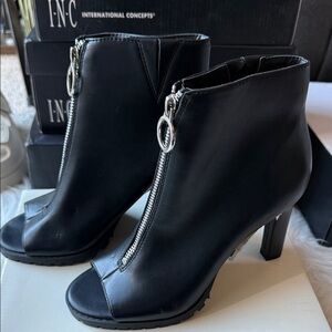 Bar III Black Peep Toe Ankle Boots